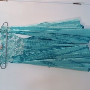 Tie Dyed Boho Vest w/open lace details